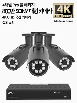 4K SONY 4채널 최고급 풀 패키지국산 카메라 실외 x 3개