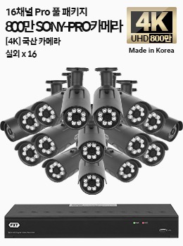 4K SONY-PRO 16채널 풀 패키지 국산 카메라 실외 x 16개