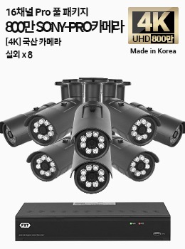 4K SONY-PRO 16채널 풀 패키지 국산 카메라 실외 x 8개
